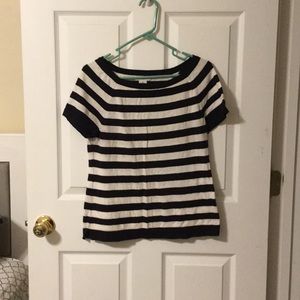 Liz Claiborne medium blue  & white striped sweater
